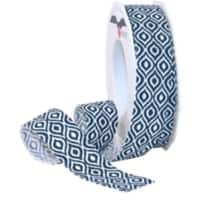 PRAESENT Leinenband 4052515-624 Dunkelblau, Weiß 25 mm x 15 m 2 Stück