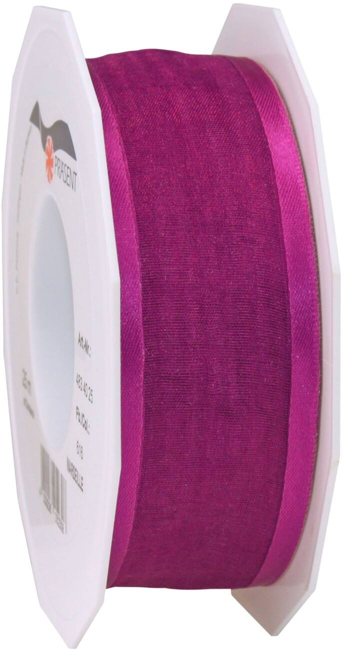 PRAESENT Organza 4834025-616  Purpur 40 mm x 25 m 2 Stück