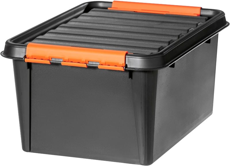SmartStore Pro 31 Kunststoff Aufbewahrungsbox 32 L Mit Deckel Schwarz, Orange 39 x 50 x 26 cm