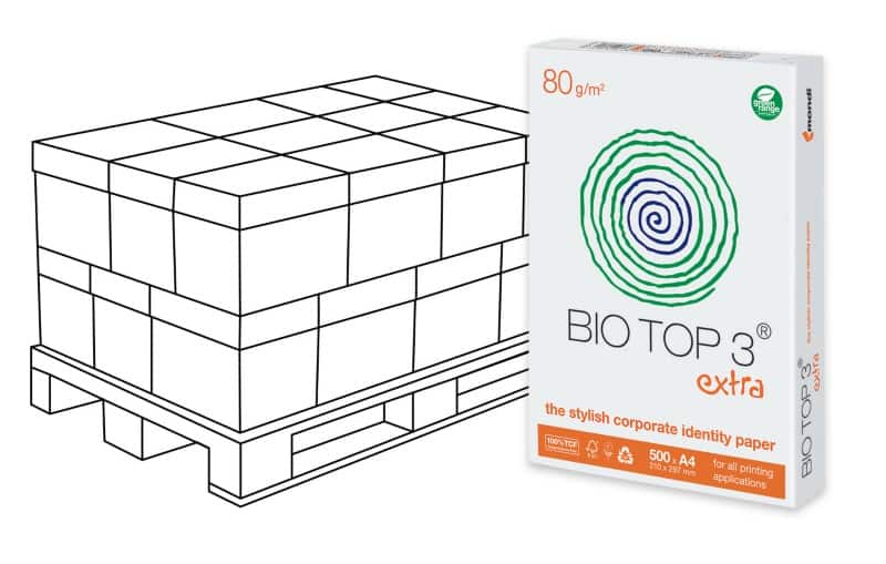 Bio Top 3 DIN A4 Druckerpapier Weiß Matt Weiß 120 Pack à 500 Blatt