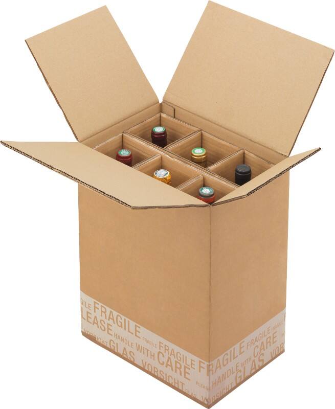 RAJA Flaschenversandkarton Pappkarton 220 (B) mm Braun 10 Stück 