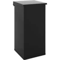 DutchDesign Treteimer Pulverbeschichtetes Aluminium 110 L 36 (B) x 36 (T) x 80 (H) cm Schwarz