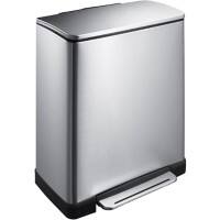 EKO Edelstahl Treteimer 46 L 50 (B) x 34,5 (T) x 65 (H) cm Silber