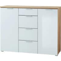 Germania Sideboard 3982-242 Eiche, Weiß 1340 x 400 x 1050 mm