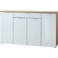 GERMANIA GW-TELDE Sideboard Melamin 1.780 x 400 x 1.050 mm Eiche Beige, Weiß