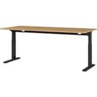 Germania Sitz-Stehschreibtisch GW-Profi 2.0 4253-582 Mit Aufbau Eiche, Schwarz 1800 mm (B) x 800 mm (T) x 750 mm (H)