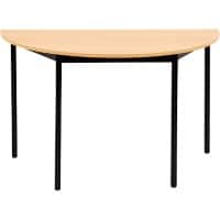 Sodematub Halbkreisförmig Konferenztisch Hellbraun, Schwarz Eisen Gestellfarbe Schwarz 120 x 600 x 740 mm