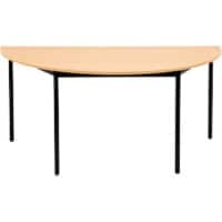 Sodematub Halbkreisförmig Konferenztisch Buche Eisen Gestellfarbe Schwarz 800 mm x 740 mm