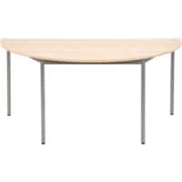 Sodematub Halbkreisförmig Konferenztisch Hellbraun Eisen Gestellfarbe Silber 160 x 800 x 740 mm