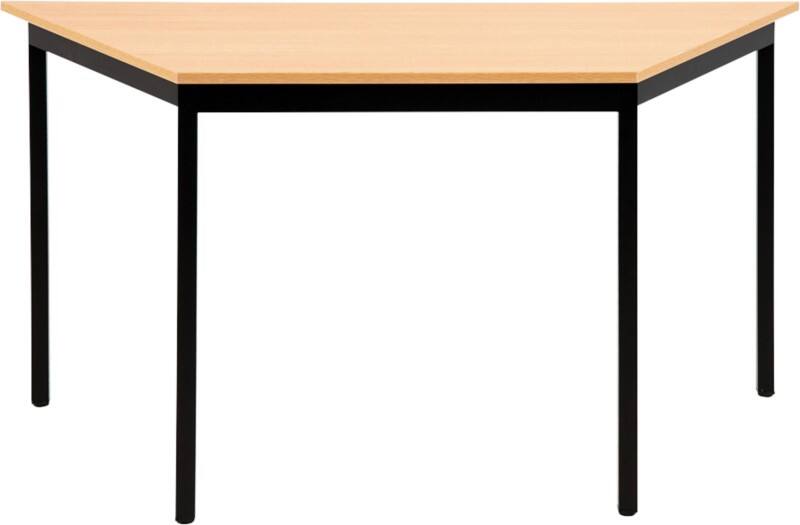 Sodematub Trapezförmig Konferenztisch Hellbraun, Schwarz Eisen Schwarz 1.400 x 700 x 740 mm