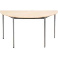 Sodematub Halbkreisförmig Konferenztisch Hellbraun Eisen Gestellfarbe Silber 140 x 700 mm x 740 mm