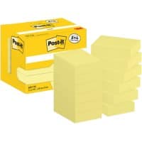 Post-it Sticky Notes Haftnotizen 653-Y12 38 x 51 mm 100 Blatt pro Block Gelb 12 Stück (8 + 4 Gratis)