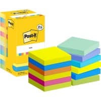 Post-it Energetic Haftnotizen Quadratisch 76 x 76 mm Blanko Farbig Sortiert 654-MX-P8+4 100 Vorteilspack 8 + 4 Gratis