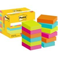 Post-it Sticky Notes Haftnotizen 653-12-POP 38 x 51 mm 100 Blatt pro Block Blau, Grün, Orange, Rosa 12 Stück