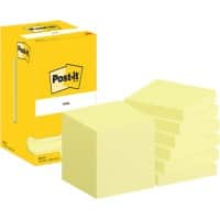 Post-it Sticky Notes Haftnotizen 654-CY 76 x 76 mm 100 Blatt pro Block Gelb 12 Stück