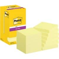 Post-it Super Sticky Haftnotizen 654-12SS-CY 76 x 76 mm 90 Blatt pro Block Gelb Quadratisch Unliniert 12 Stück