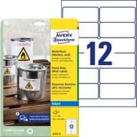 AVERY Zweckform J4776-10 Wasserfeste Folienetiketten DIN A4 Weiß 99,1 x 42,3 mm 10 Stück