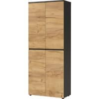 GERMANIA Melamin Schrank Nein 800 x 400 x 1.970 mm Dunkelgrau, Hellbraun