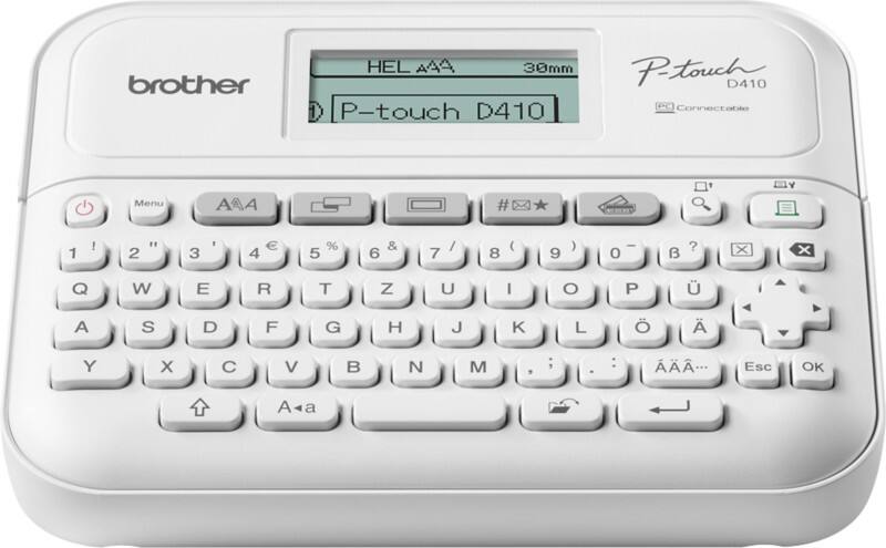 Brother Etikettendrucker PTD410RG1 QWERTZ (DE) Weiß