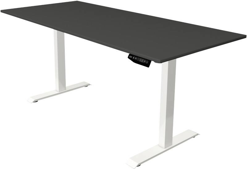 Kerkmann Move 1 Sitz-Stehschreibtisch Rechteckig Anthrazit T-Fuß 1.800 (B) x 800 (T) x 1.230 (H) mm Melamin, Stahl