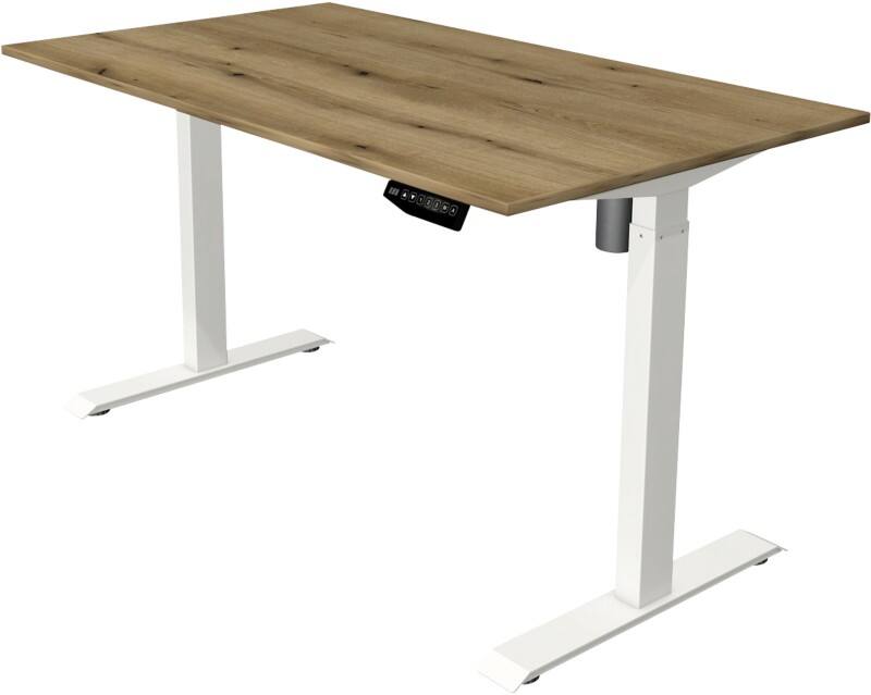 Kerkmann Move 1 Sitz-Stehschreibtisch Rechteckig Eiche T-Fuß 1.400 (B) x 800 (T) x 1.230 (H) mm Melamin, Stahl