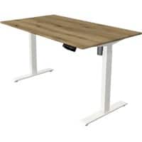 Kerkmann Move 1 Sitz-Stehschreibtisch Rechteckig Eiche T-Fuß 1.400 (B) x 800 (T) x 1.230 (H) mm Melamin, Stahl