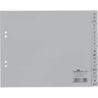 DURABLE Index-Haftstreifen A-Z DIN A4 Grau 20-teilig Polypropylen 4 Löcher 6500