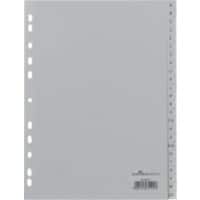 DURABLE Index-Haftstreifen A-Z DIN A4 Grau 24-teilig Polypropylen 11 Löcher 6508