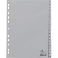 DURABLE Index-Haftstreifen A-Z DIN A4 Grau 20-teilig Polypropylen 11 Löcher 6510