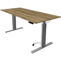 Kerkmann Move 3 Tube Sitz-Stehschreibtisch Rechteckig Eiche T-Fuß 1.800 (B) x 800 (T) x 1.200 (H) mm