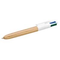 BIC 4 Colours Wood Einziehbar Kugelschreiber Mehrfarbig 0.4 mm Mittel Kugelschreiber Nachfüllbar