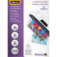 Fellowes ImageLast Laminiertaschen DIN A4 Hochglanz 80 Mikron Transparent 25 Stück