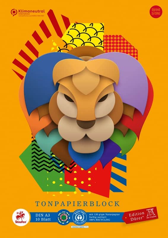 Staufen Dürer Green Bastelpapier DIN A3 10 Blatt 130 g/m² 10 Farben Farbig sortiert