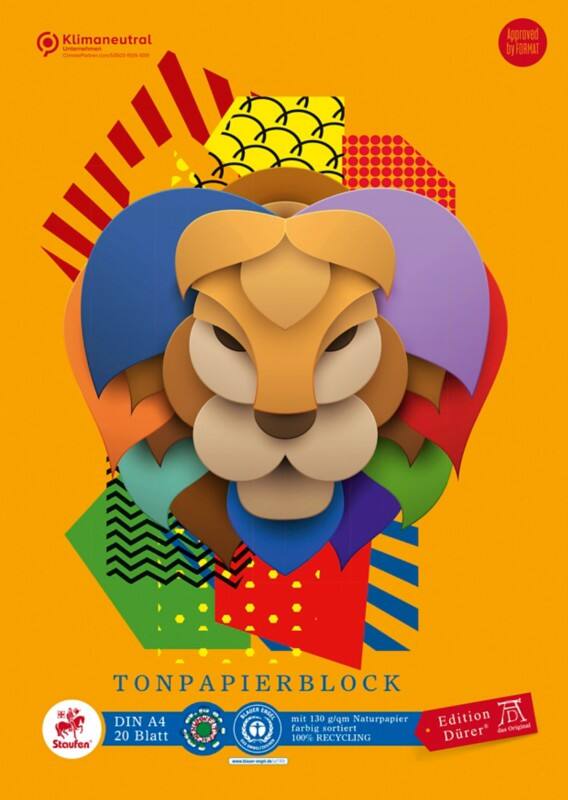 Staufen Dürer Green Bastelpapier DIN A4 20 Blatt 130 g/m² 10 Farben Farbig sortiert