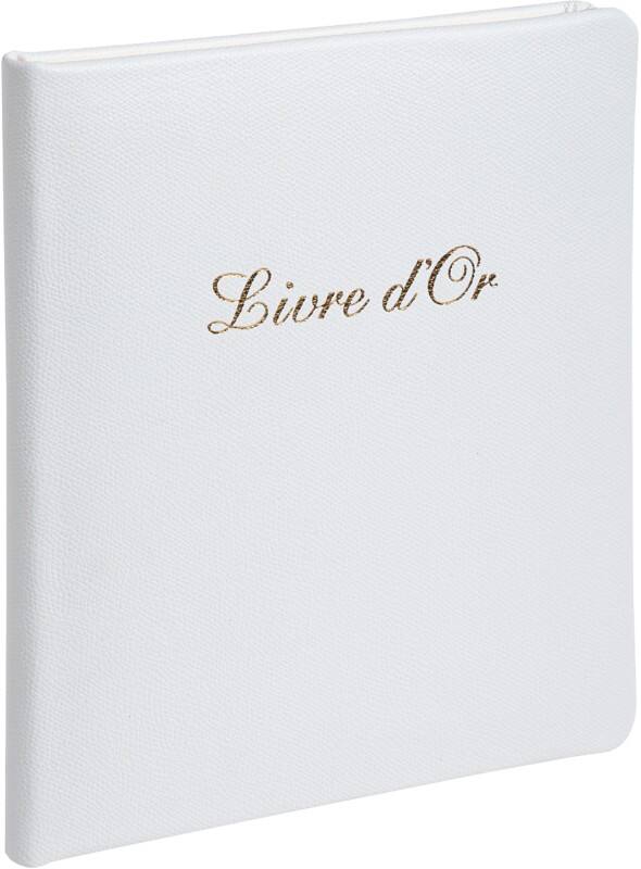 Exacompta Gästebuch Pappkarton, Leder Weiß 4712E 23 (B) x 27 (T) x 3,8 (H) cm