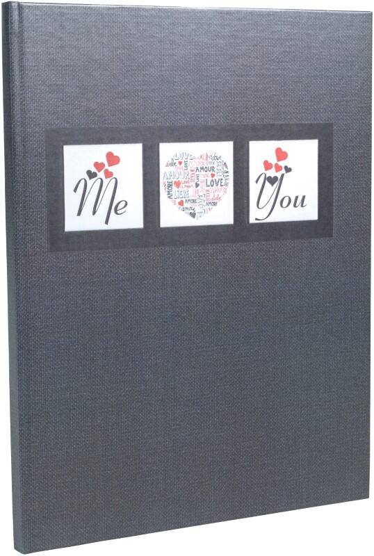 Exacompta Gästebuch Pappkarton, Papier Schwarz 47681E 23 (B) x 27 (T) x 1,2 (H) cm