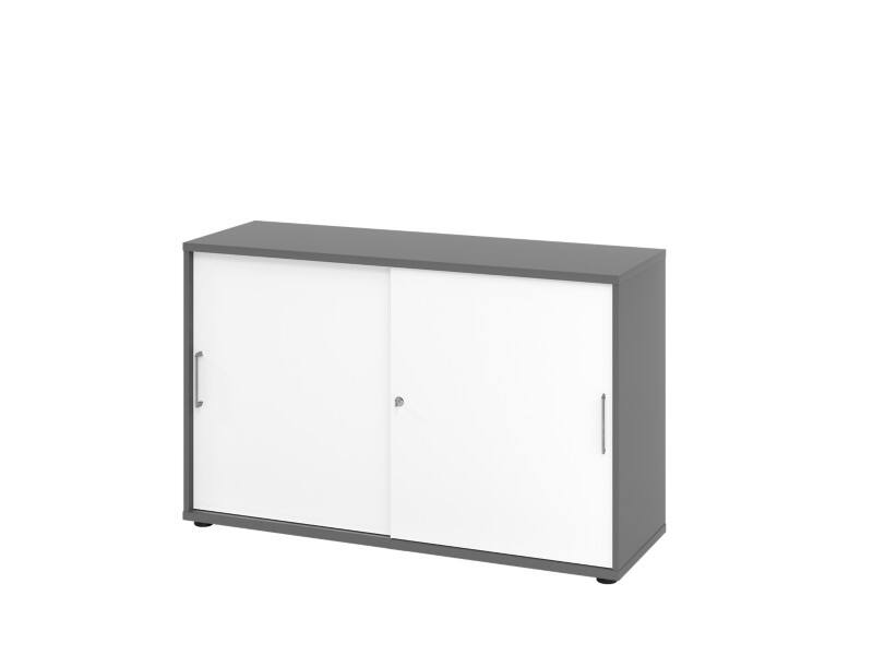 Hammerbacher Schrank Spanplatte 2 Fachböden abschließbar  Graphit