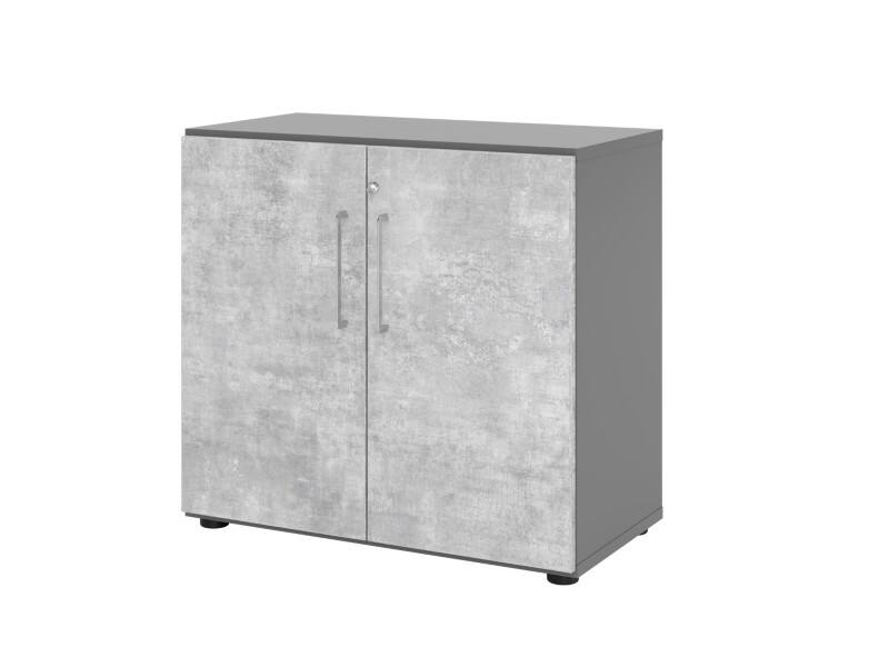 Hammerbacher Schrank Spanplatte 1 Fachboden abschließbar  Beton Graphit