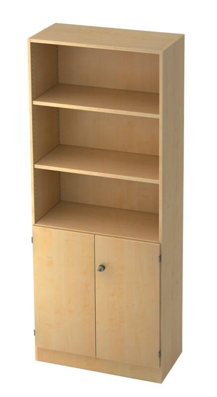 Hammerbacher Schrank Melamin 4 Fachböden abschließbar 800 x 420 x 2.004 mm Ahorn Braun