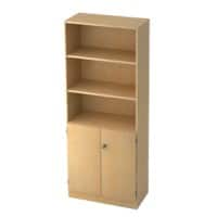 Hammerbacher Schrank Melamin 4 Fachböden 800 x 420 x 2.004 mm Nussbaum Mit Aufbau