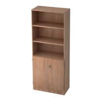 Hammerbacher Schrank Melamin 5 Fachböden Abschließbar 800 x 420 x 2.004 mm Walnuss Braun