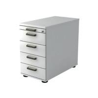 Hammerbacher VSC50/W/W/SGDEAUFB Standcontainer Abschließbar 428 x 800 x 760 x 720 - 760 mm Mit Aufbau