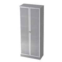 Hammerbacher Vitrine Melamin 5 Regale 800 x 420 x 2.004 mm Grau Mit Aufbau