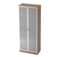 Hammerbacher Vitrine Melamin 5 Regale 800 x 420 x 2.004 mm Nussbaum Mit Aufbau