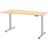 Hammerbacher Sitz-Stehschreibtisch VXDSM19/3/SDE Braun 1.800 x 800 x 635 x 63.5-128,5 mm Mit Aufbau