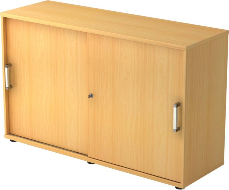 Hammerbacher Schrank Spanplatte 1 Fachboden abschließbar 1.200 x 400 x 748 mm Buche Braun