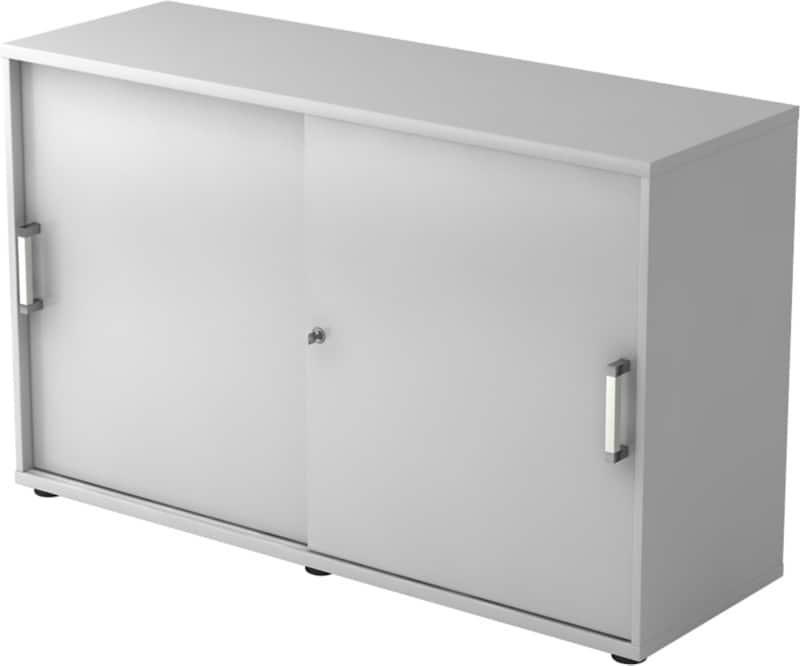 Hammerbacher Schrank Spanplatte 1 Fachboden abschließbar 1.200 x 400 x 748 mm Grau