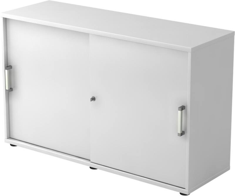 Hammerbacher Schrank Spanplatte 1 Fachboden abschließbar 1.200 x 400 x 748 mm Weiß