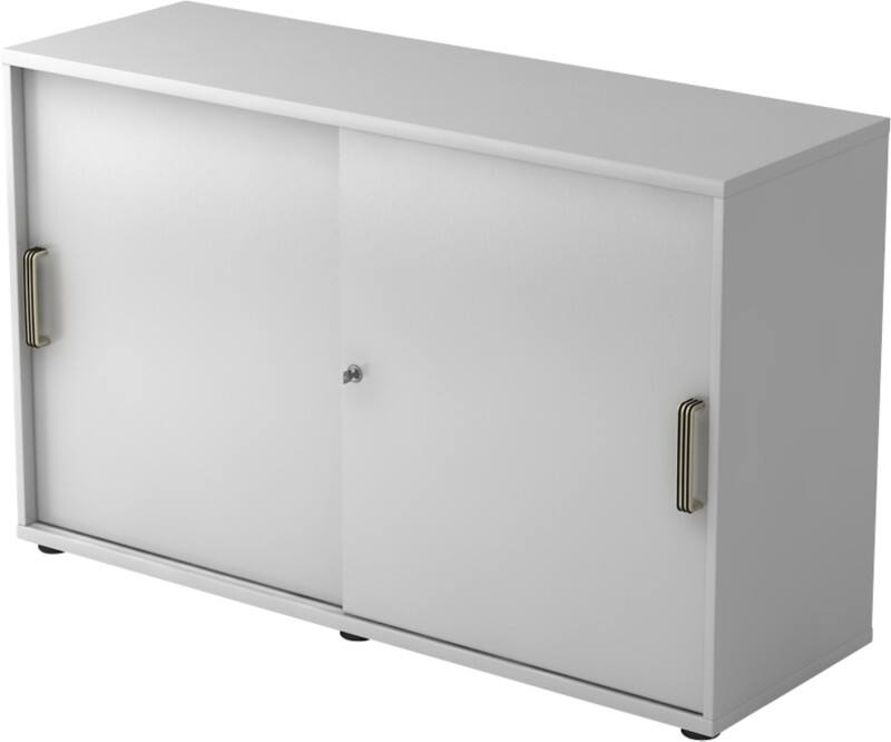 Hammerbacher Schrank Spanplatte 1 Fachboden abschließbar 1.200 x 400 x 748 mm Grau