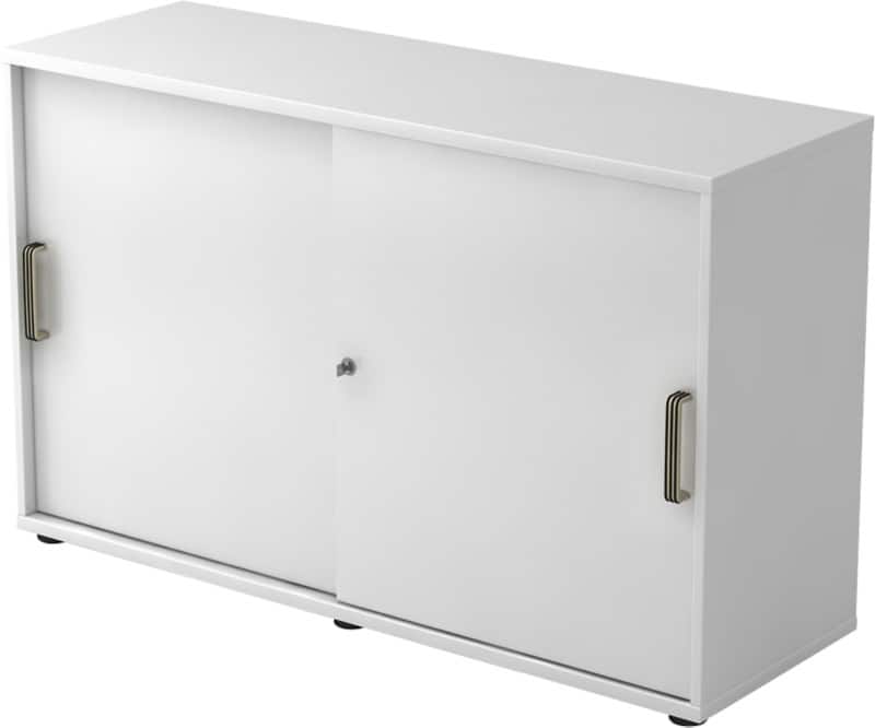 Hammerbacher Schrank Spanplatte 1 Fachboden abschließbar 1.200 x 400 x 748 mm Weiß